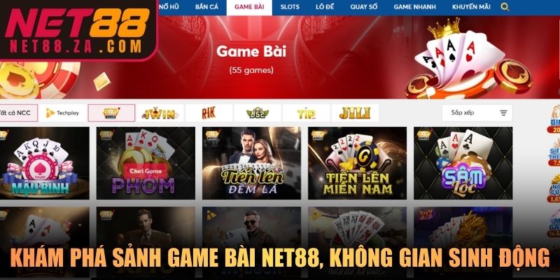 Khám phá sảnh game bài Net88, không gian sinh động, hấp dẫn