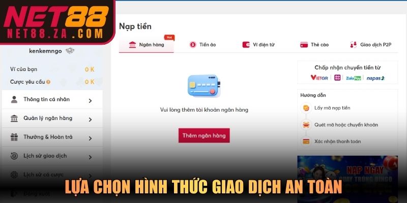 Lựa chọn hình thức giao dịch an toàn, nhanh chóng, tiện lợi